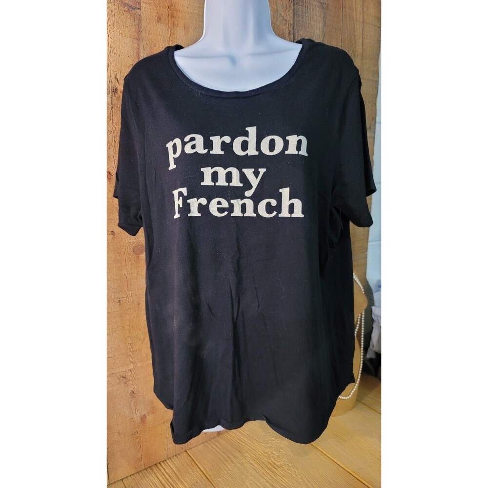 Pardon My French.Black T-Shirt.